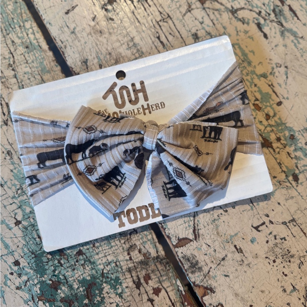 Cow, Aztec + Dog Toddler Bow